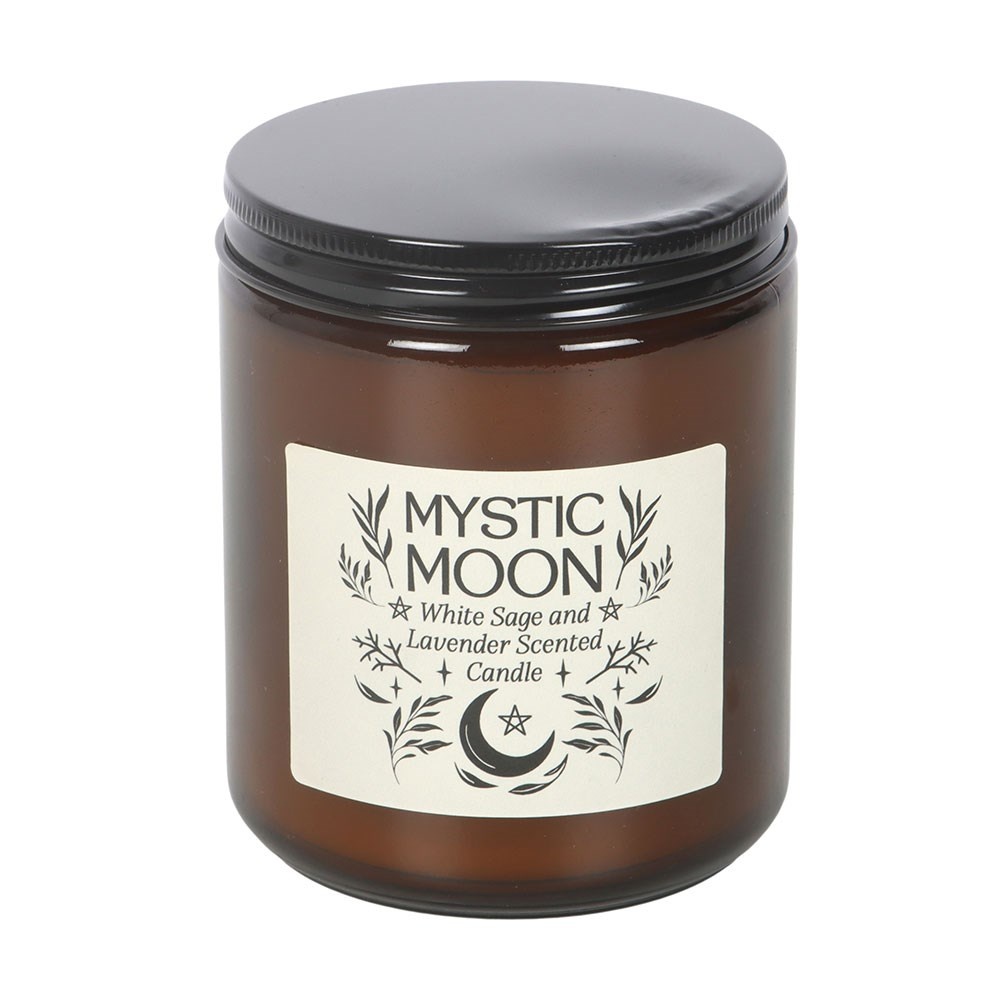 Something Different - Mystic Moon Sage & Lavender Amber Glass Scented Candle - Brown